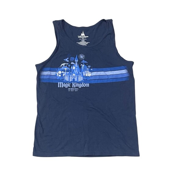 Disney Other - Disney Parks Magic Kingdom Tank Top Adult M Blue Castle Dumbo Peter Pan